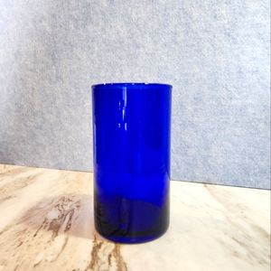 3 Cobalt Blue 6" Glass Votive Cobalt Blue Bubble Glass Cylinder candle holder